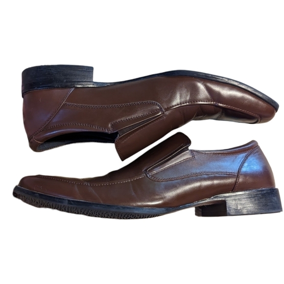 STEVE Madden P-Sutton Square Toe Brown Leather Dress Loafers (13) - Picture 3 of 8